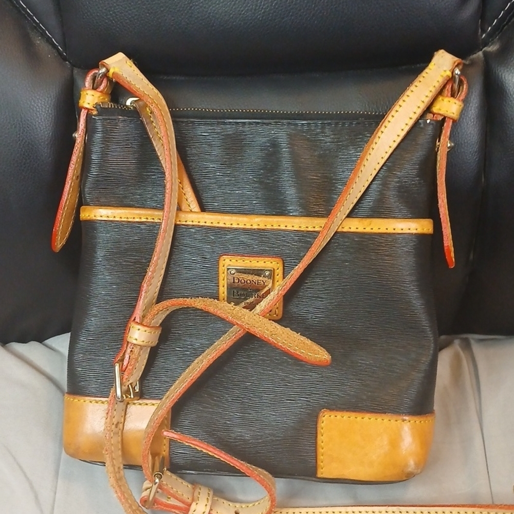 Dooney & Bourke Black and Tan Crossbody Bag